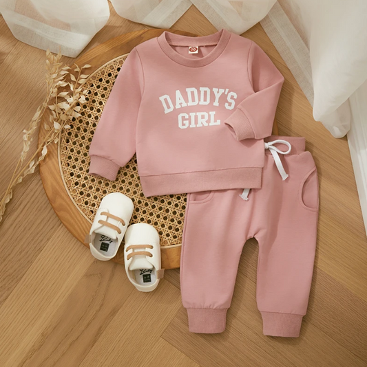 The Sydney - Baby Girl Daddy's Girl Print Sweatshirt + Pants