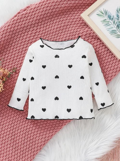 The Amari - Baby Girl Heart Print Long Sleeve Pajamas Outfit