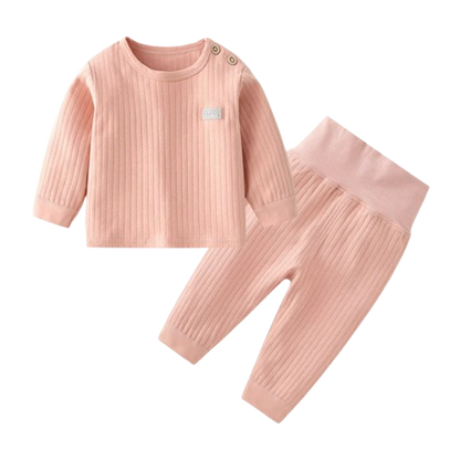 The Adriana - Baby Girl Solid Colour Thermal Pajama Sets