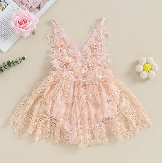 The Evie - Baby Girl Princess Floral Lace Dress