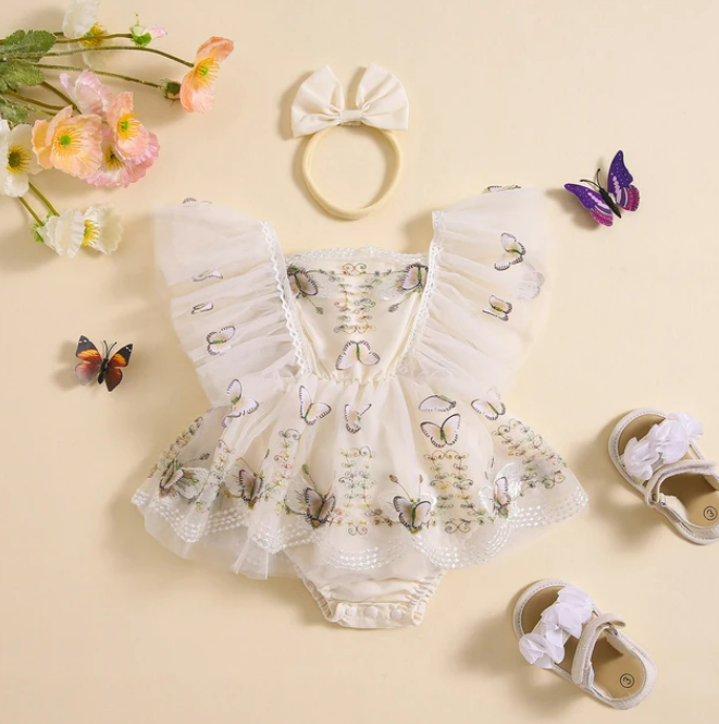 The Jane - Baby Girl Princess Chiffon Butterfly Dress