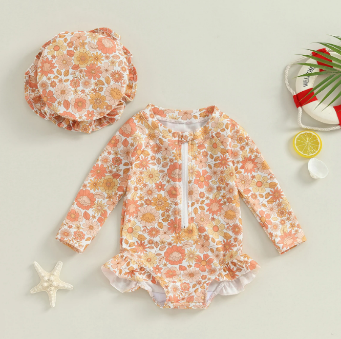 The Adelaide - Baby Girl Long Sleeve Beachwear