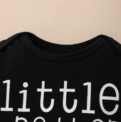 The William - Baby Boy Little Brother Letter Printed Round Neck Short Sleeves and Long Pants