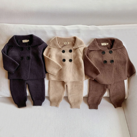 The Jackson - Baby Boy Long-Sleeved Cardigan + Pants