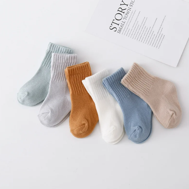 The Luke - Baby Unisex 6pairs Solid Colour Socks