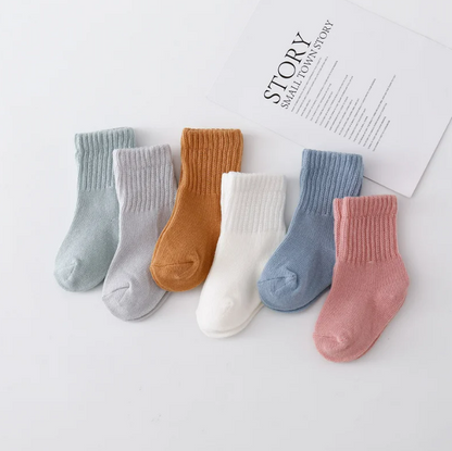 The Luke - Baby Unisex 6pairs Solid Colour Socks