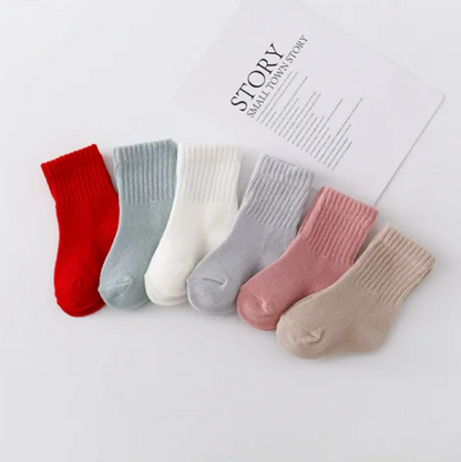 The Luke - Baby Unisex 6pairs Solid Colour Socks