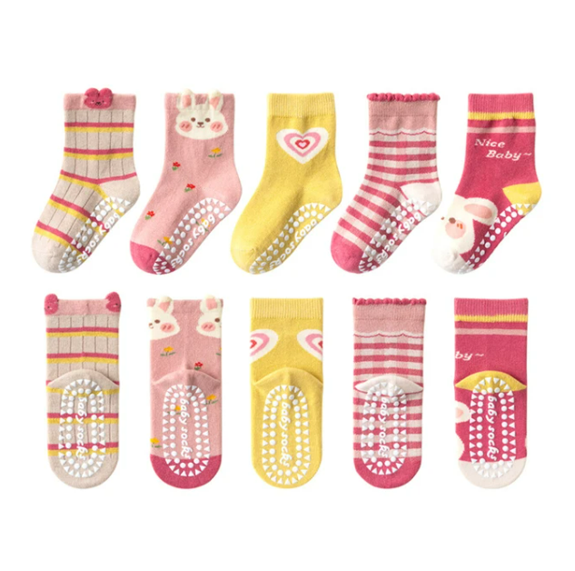 The Ace - Baby Unisex 5pairs Non-slip Floor Socks