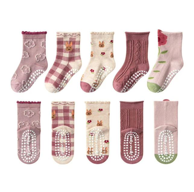 The Ace - Baby Unisex 5pairs Non-slip Floor Socks