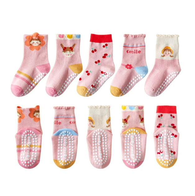 The Ace - Baby Unisex 5pairs Non-slip Floor Socks