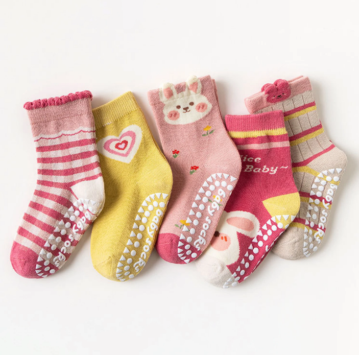 The Ace - Baby Unisex 5pairs Non-slip Floor Socks