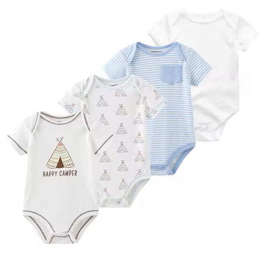 The Caleb - Baby Unisex 4pcs Cartoon Print Bodysuits M