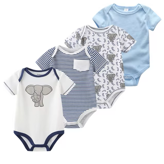 The Caleb - Baby Unisex 4pcs Cartoon Print Bodysuits O