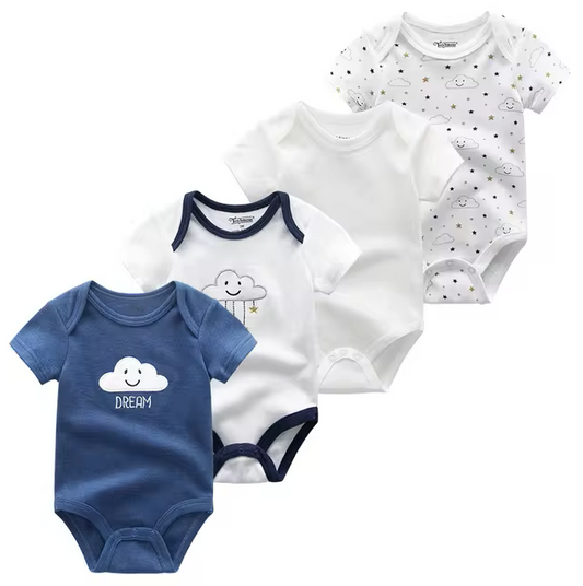 The Caleb - Baby Unisex 4pcs Cartoon Print Bodysuits R