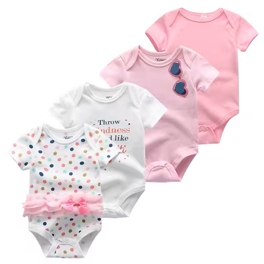 The Caleb - Baby Unisex 4pcs Cartoon Print Bodysuits Y