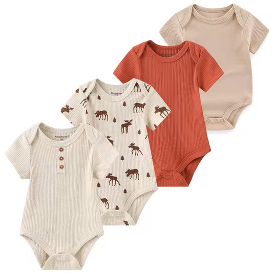 The Caleb - Baby Unisex 4pcs Cartoon Print Bodysuits AC