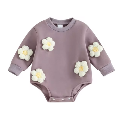 The Sloane - Baby Girl Flower Design Thick Fleece Sweatshirt