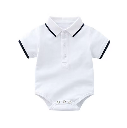 The Walker - Baby Boy Gentlemen Cotton Romper Top + Shorts