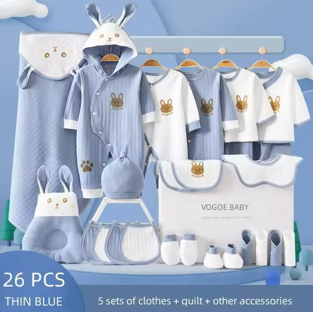 The Carey - Newborn Baby Unisex Blue Gift Set