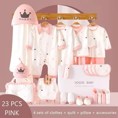 The Rene - Newborn Baby Unisex Pink Gift Set