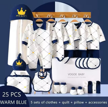 The Rene - Newborn Baby Unisex Warm Blue Gift Set