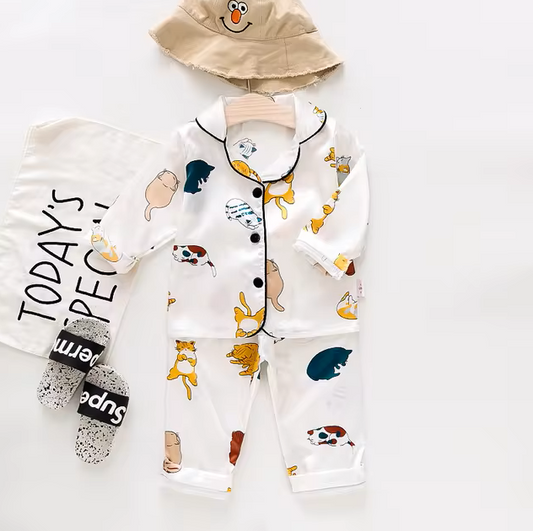 The Jodie - Baby Unisex Cute Print Pajamas Set - Cute Cats Print