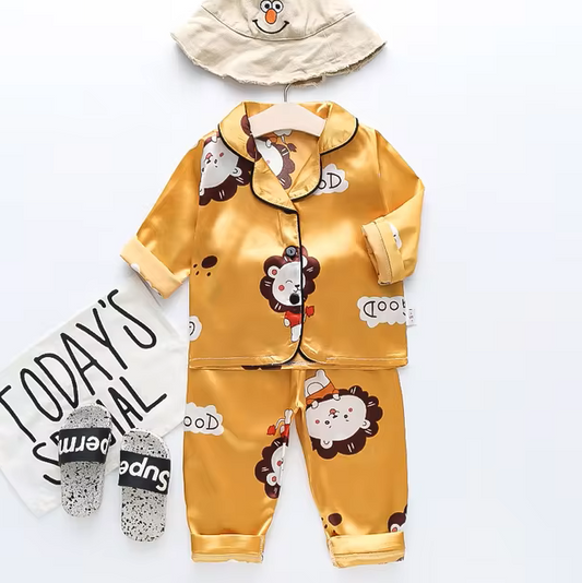 The Jodie - Baby Unisex Cute Print Pajamas Set - Lion Print