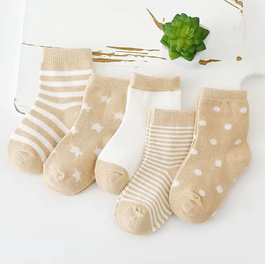 The Reese - Kids Pure Cotton Socks Light Brown