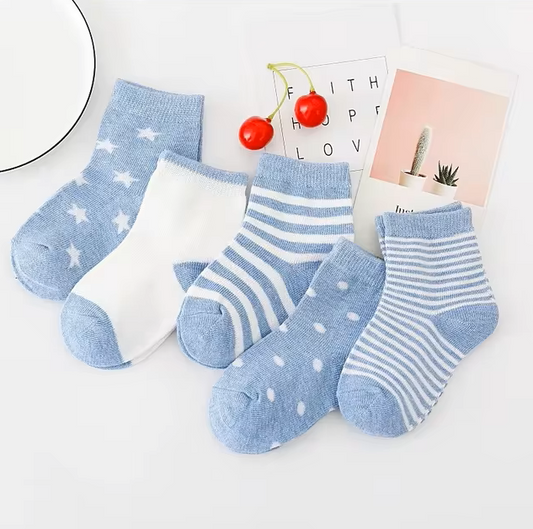 The Reese - Kids Pure Cotton Socks Light Blue A