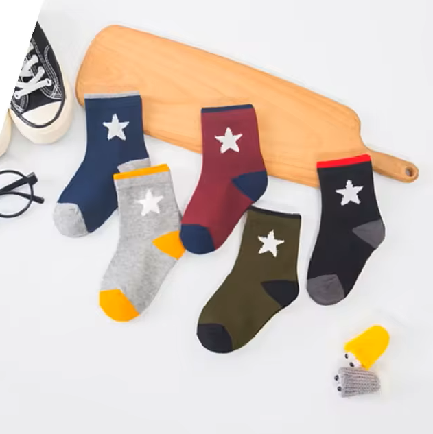 The Reese - Kids Pure Cotton Socks Stars Assorted Colour