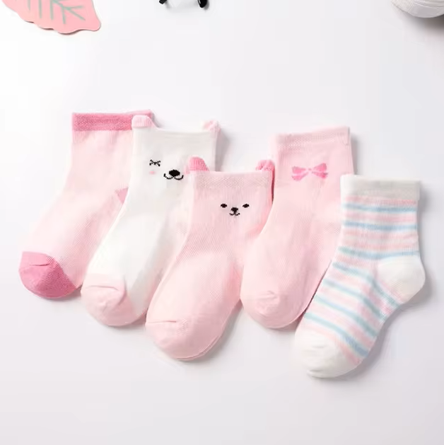 The Reese - Kids Pure Cotton Socks Pink D