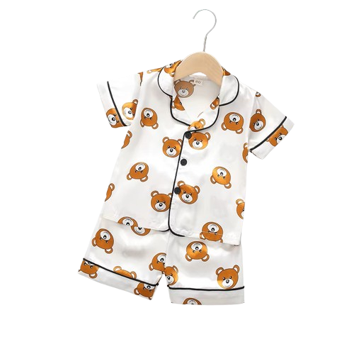 The Michel - Baby Unisex Cute Print Pajamas Set - Beige