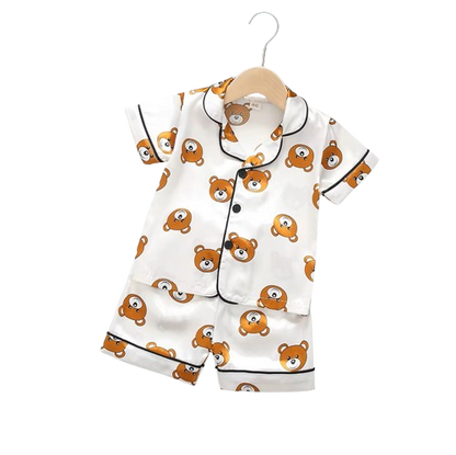 The Michel - Baby Unisex Cute Print Pajamas Set - Beige