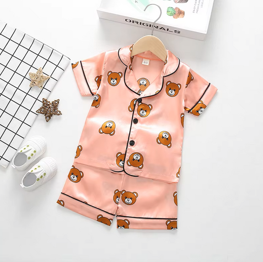 The Michel - Baby Unisex Cute Print Pajamas Set - Pink