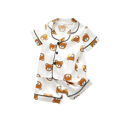 The Michel - Baby Unisex Cute Print Pajamas Set - Beige