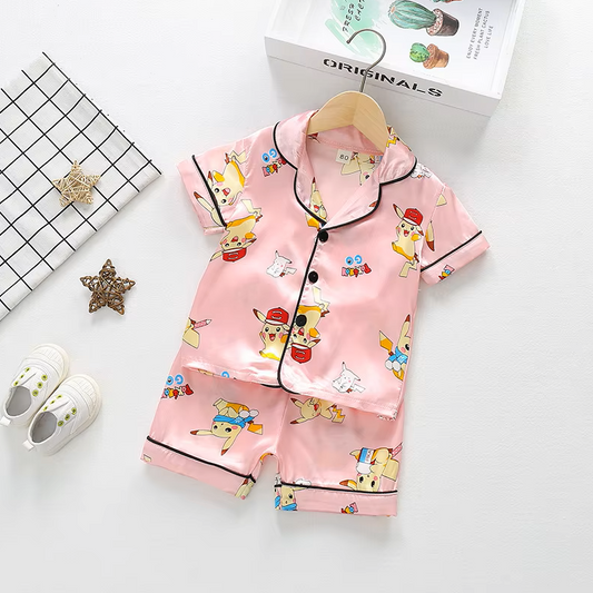 The Gale - Baby Unisex Cute Print Pajamas Set - Pikachu Print