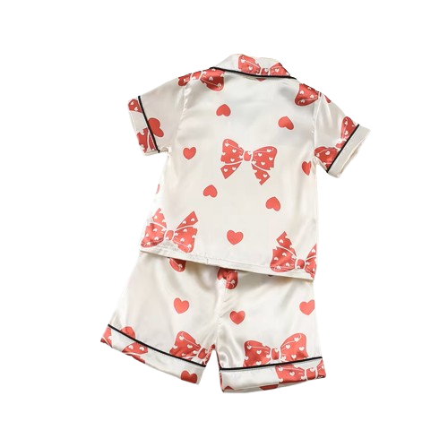 The Emryn - Baby Unisex Cute Red Ribbon Print Pajamas Set