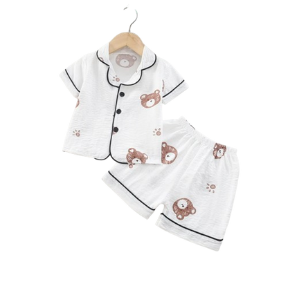 The Adhara - Baby Unisex Cute Print Pajamas Set - Bear Print