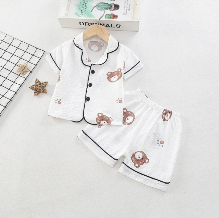 The Adhara - Baby Unisex Cute Print Pajamas Set - Bear Print