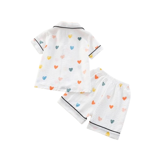 The Adhara - Baby Unisex Cute Print Pajamas Set - Cute Hearts Print