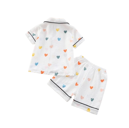 The Adhara - Baby Unisex Cute Print Pajamas Set - Cute Hearts Print