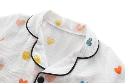 The Adhara - Baby Unisex Cute Print Pajamas Set - Cute Hearts Print