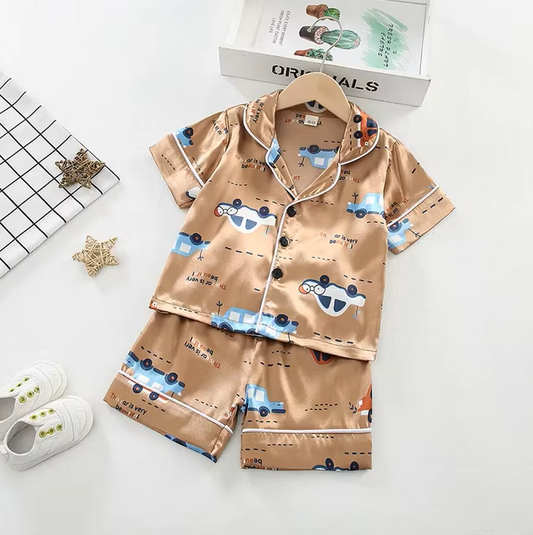 The Gale - Baby Unisex Cute Print Pajamas Set - Cars Print