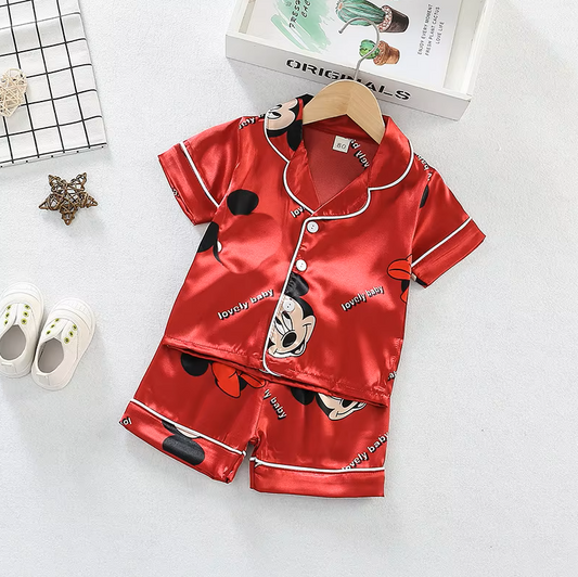 The Dana - Baby Unisex Cute Red Mickey Mouse Print Pajamas Set