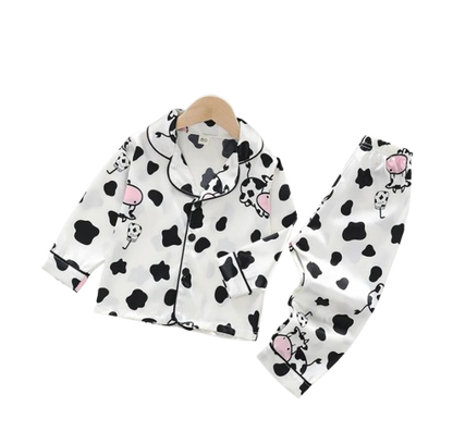 The Maeve - Baby Girl Cute Print Pajamas Set - Cow Print