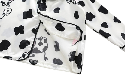 The Maeve - Baby Girl Cute Print Pajamas Set - Cow Print