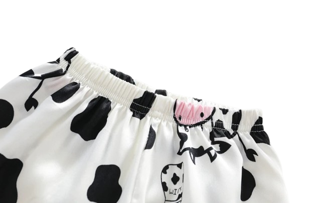 The Maeve - Baby Girl Cute Print Pajamas Set - Cow Print