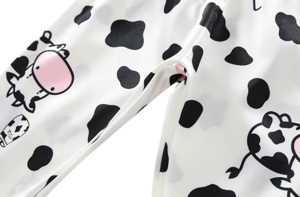 The Maeve - Baby Girl Cute Print Pajamas Set - Cow Print