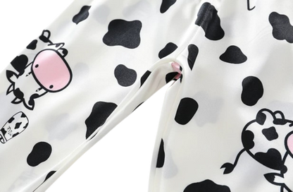 The Maeve - Baby Girl Cute Print Pajamas Set - Cow Print