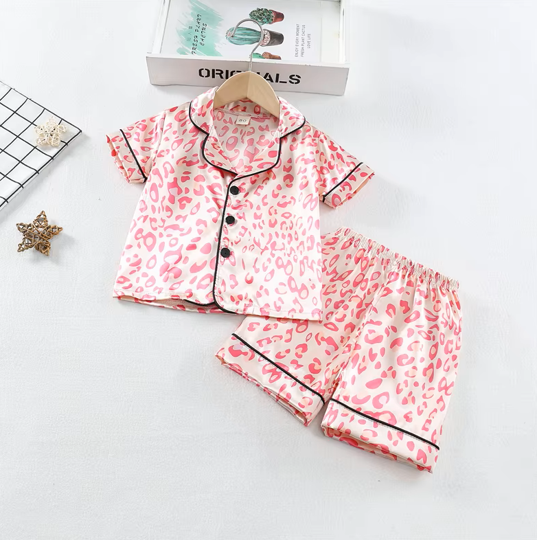 The Eloise - Baby Girl Cute Print Pajamas Set - Pink Print